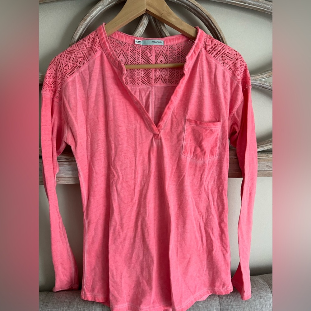 Pink long sleeve pocket shirt Maurice’s